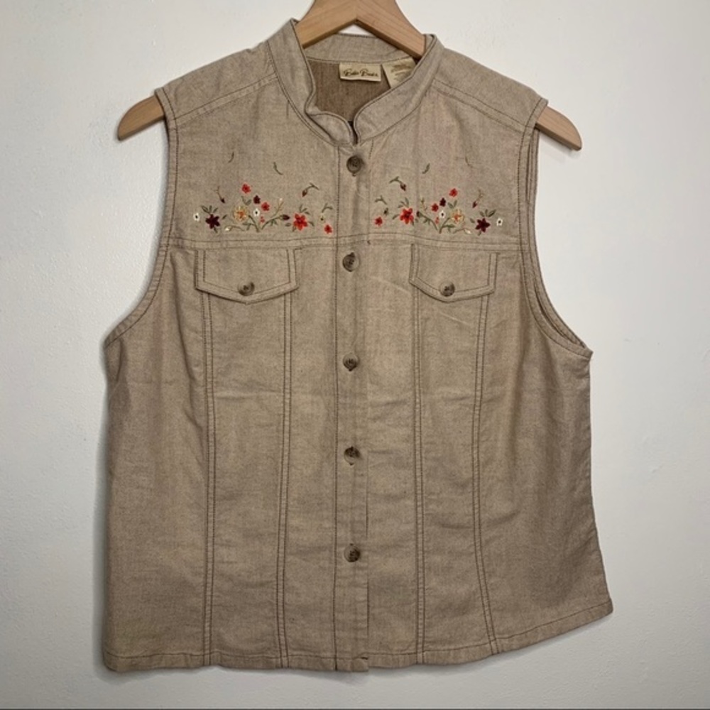 Vintage Bobbie Brooks Embroidered Floral Vest